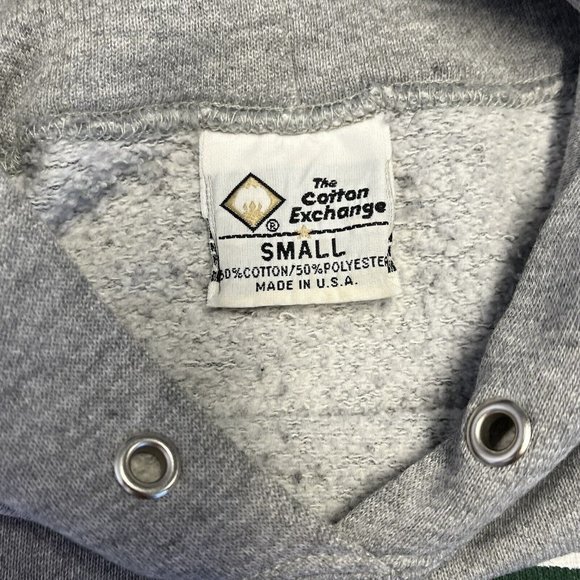 Vintage York College Hoodie Sweatshirt Mens Small Cotton Exchange Gray F5 - Picture 4 of 9
